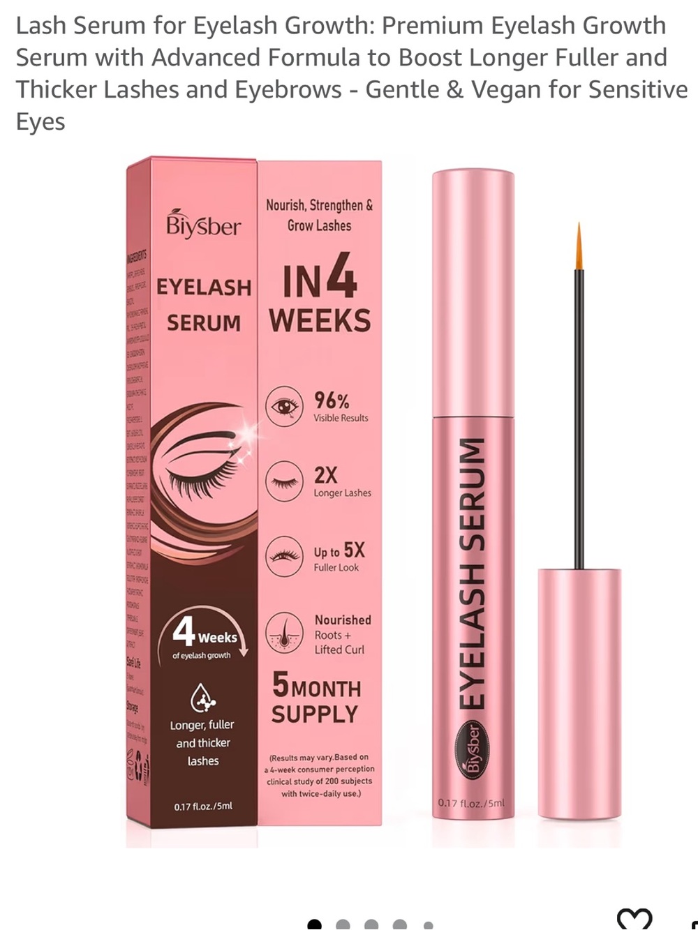 BiySber Eyelash Serum - Pink Growth Serum